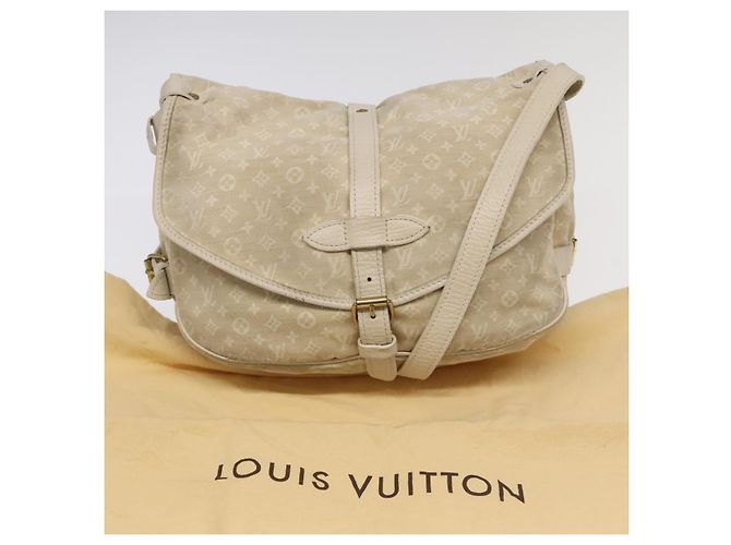 LOUIS VUITTON Borsa a Spalla Monogram Mini Lin Saumur PM Avorio M95314 Auth kk368V Crudo - vista 12