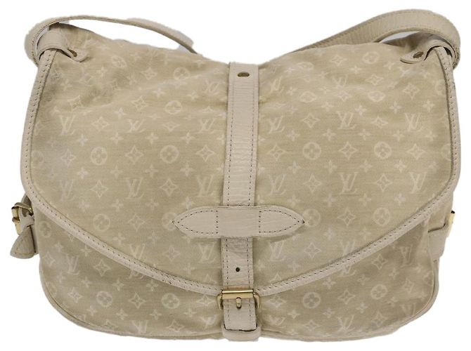 LOUIS VUITTON Borsa a Spalla Monogram Mini Lin Saumur PM Avorio M95314 Auth kk368V Crudo - vista 13