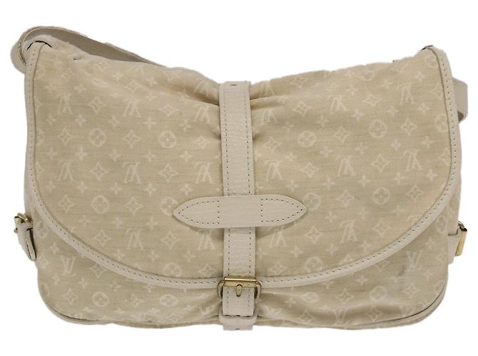 LOUIS VUITTON Borsa a Spalla Monogram Mini Lin Saumur PM Avorio M95314 Auth kk368V Crudo - vista 2