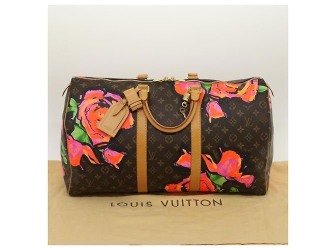LOUIS VUITTON Monogram Rose Keepall 50 Borsa Boston M48605 LV Auth 29944SV Monogramma - vista 12