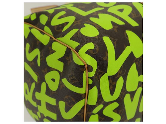 LOUIS VUITTON Monogram graffiti Keepall 50 Borsa Boston Verde M93700 Auth 29946SV Verde chiaro Monogramma - vista 15