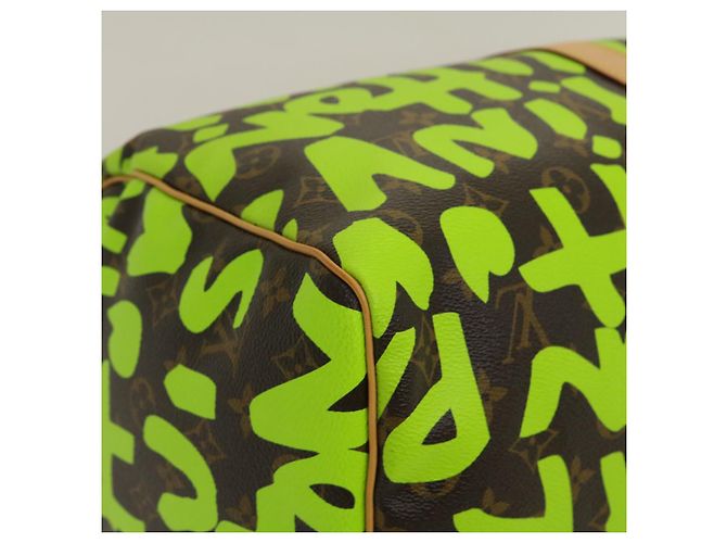 LOUIS VUITTON Monogram graffiti Keepall 50 Borsa Boston Verde M93700 Auth 29946SV Verde chiaro Monogramma - vista 17