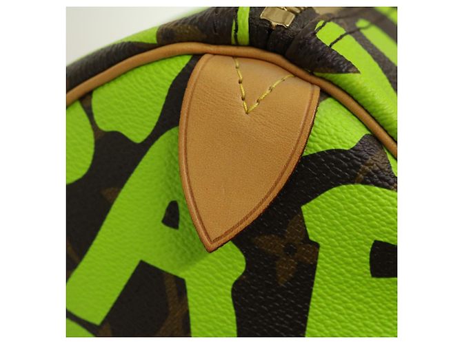 LOUIS VUITTON Monogram graffiti Keepall 50 Borsa Boston Verde M93700 Auth 29946SV Verde chiaro Monogramma - vista 18