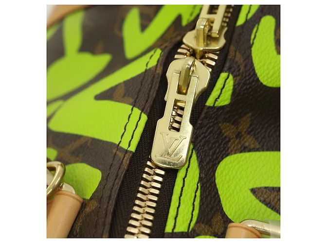 LOUIS VUITTON Monogram graffiti Keepall 50 Borsa Boston Verde M93700 Auth 29946SV Verde chiaro Monogramma - vista 20
