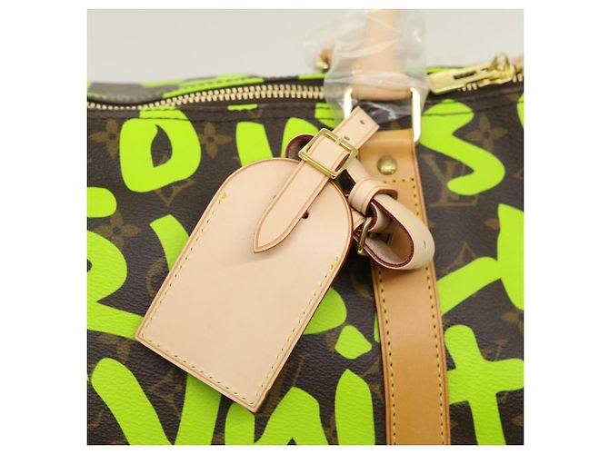 LOUIS VUITTON Monogram graffiti Keepall 50 Borsa Boston Verde M93700 Auth 29946SV Verde chiaro Monogramma - vista 21