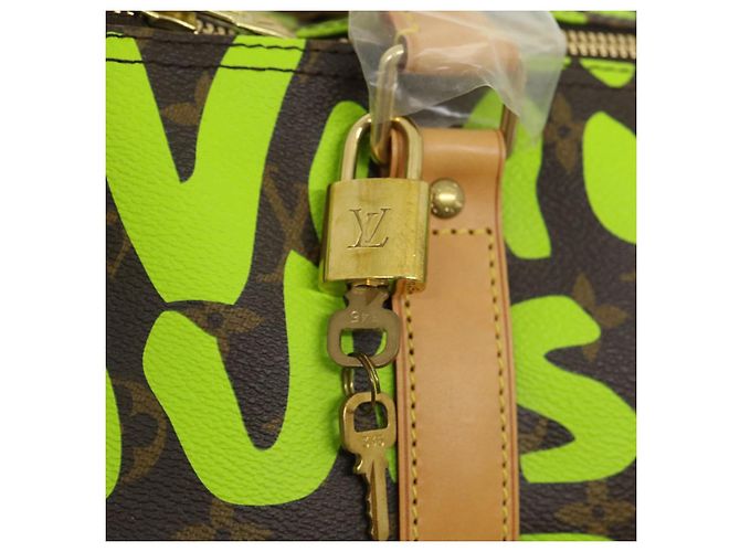 LOUIS VUITTON Monogram graffiti Keepall 50 Borsa Boston Verde M93700 Auth 29946SV Verde chiaro Monogramma - vista 22