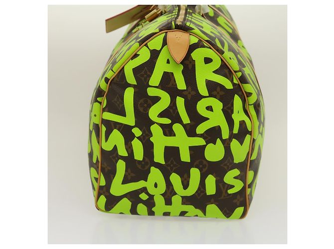 LOUIS VUITTON Monogram graffiti Keepall 50 Borsa Boston Verde M93700 Auth 29946SV Verde chiaro Monogramma - vista 3