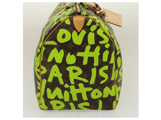 LOUIS VUITTON Monogram graffiti Keepall 50 Borsa Boston Verde M93700 Auth 29946SV Verde chiaro Monogramma - vista 4