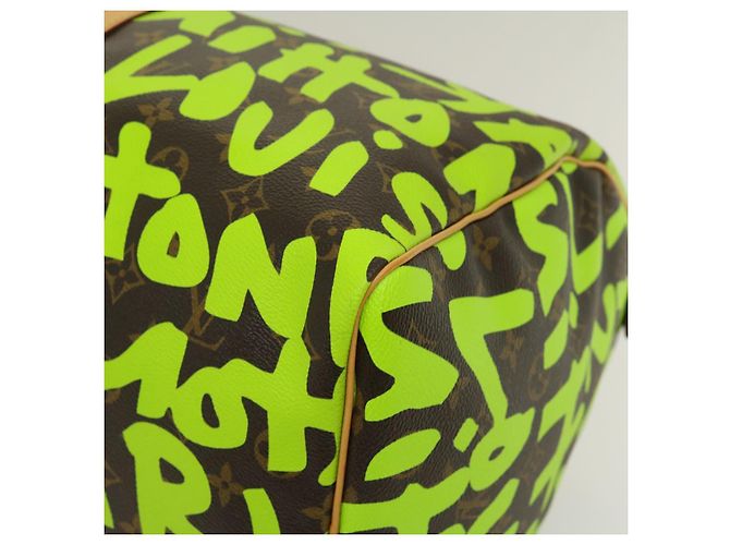 LOUIS VUITTON Monogram graffiti Keepall 50 Borsa Boston Verde M93700 Auth 29946SV Verde chiaro Monogramma - vista 8
