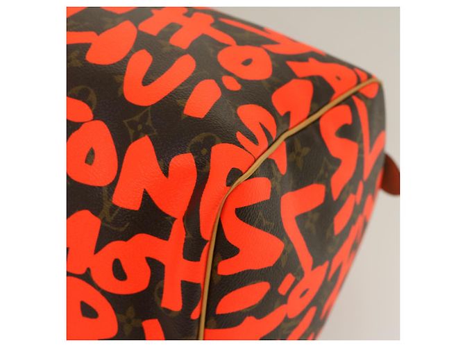 LOUIS VUITTON Monogram Graffiti Keepall 50 Borsa Boston Arancione M93699 Auth 29908SV Monogramma - vista 15