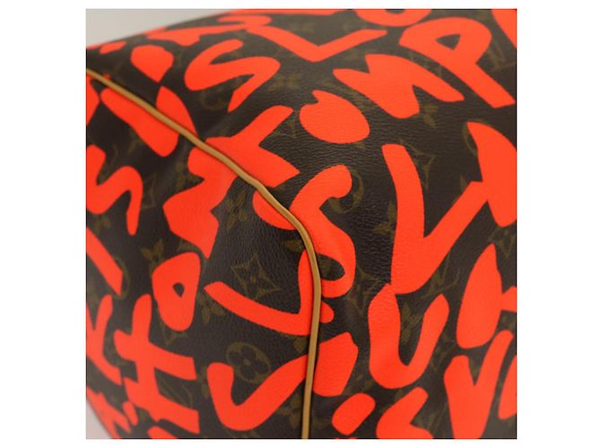 LOUIS VUITTON Monogram Graffiti Keepall 50 Borsa Boston Arancione M93699 Auth 29908SV Monogramma - vista 16