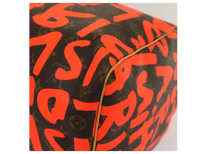 LOUIS VUITTON Monogram Graffiti Keepall 50 Borsa Boston Arancione M93699 Auth 29908SV Monogramma - vista 17