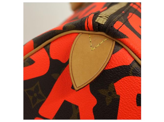 LOUIS VUITTON Monogram Graffiti Keepall 50 Borsa Boston Arancione M93699 Auth 29908SV Monogramma - vista 18