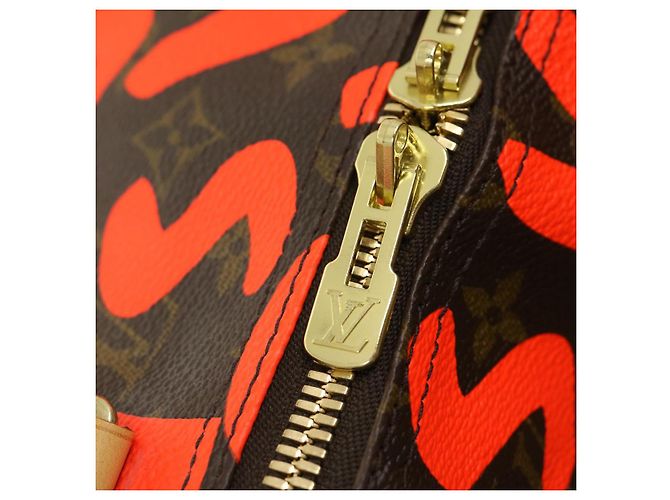 LOUIS VUITTON Monogram Graffiti Keepall 50 Borsa Boston Arancione M93699 Auth 29908SV Monogramma - vista 20
