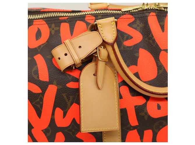LOUIS VUITTON Monogram Graffiti Keepall 50 Borsa Boston Arancione M93699 Auth 29908SV Monogramma - vista 21