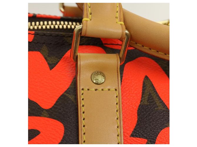 LOUIS VUITTON Monogram Graffiti Keepall 50 Borsa Boston Arancione M93699 Auth 29908SV Monogramma - vista 23