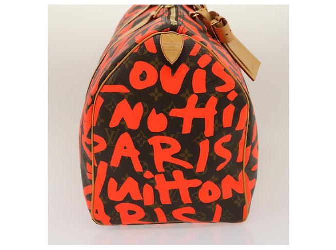 LOUIS VUITTON Monogram Graffiti Keepall 50 Borsa Boston Arancione M93699 Auth 29908SV Monogramma - vista 4