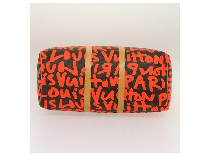 LOUIS VUITTON Monogram Graffiti Keepall 50 Borsa Boston Arancione M93699 Auth 29908SV Monogramma - vista 5