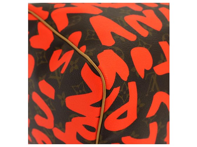 LOUIS VUITTON Monogram Graffiti Keepall 50 Borsa Boston Arancione M93699 Auth 29908SV Monogramma - vista 8