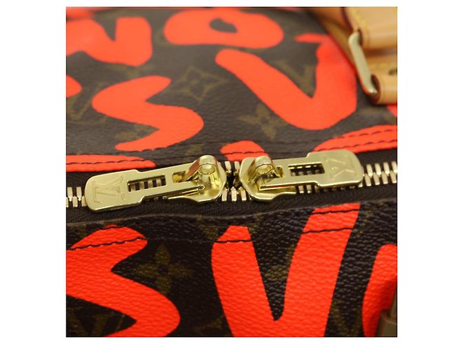 LOUIS VUITTON Monogram Graffiti Keepall 50 Borsa Boston Arancione M93699 Auth 29908SV Monogramma - vista 9