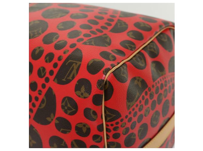 LOUIS VUITTON Monogram Yayoi Kusama Keepall Bandouliere55 Borsa M40695 Auth 30515SV Rosso Monogramma - vista 17