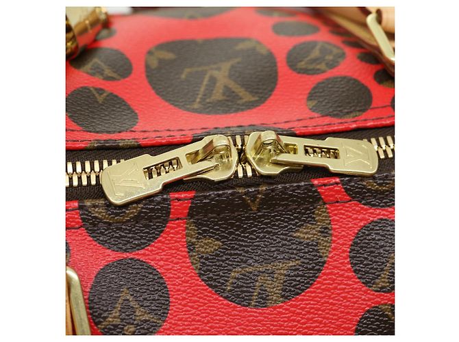 LOUIS VUITTON Monogram Yayoi Kusama Keepall Bandouliere55 Borsa M40695 Auth 30515SV Rosso Monogramma - vista 18