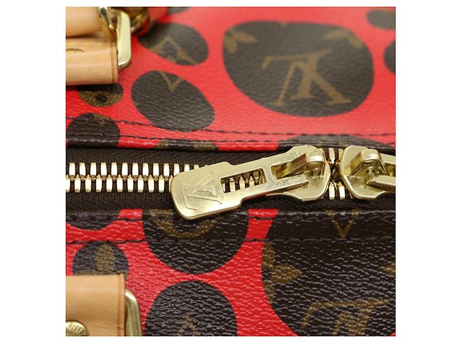 LOUIS VUITTON Monogram Yayoi Kusama Keepall Bandouliere55 Borsa M40695 Auth 30515SV Rosso Monogramma - vista 19