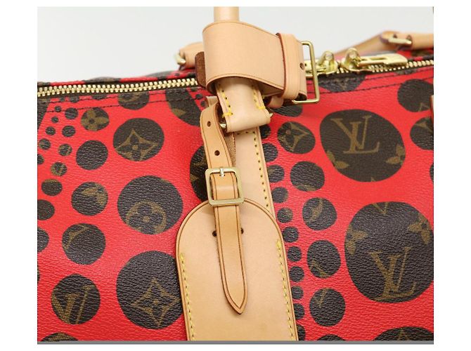 LOUIS VUITTON Monogram Yayoi Kusama Keepall Bandouliere55 Borsa M40695 Auth 30515SV Rosso Monogramma - vista 20