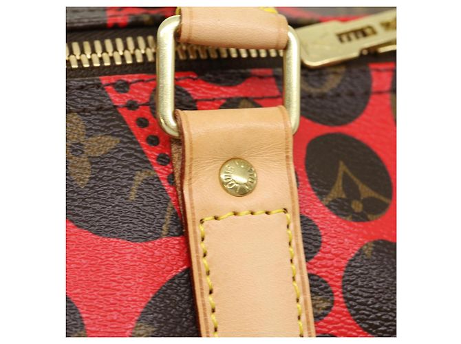 LOUIS VUITTON Monogram Yayoi Kusama Keepall Bandouliere55 Borsa M40695 Auth 30515SV Rosso Monogramma - vista 22