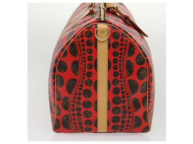LOUIS VUITTON Monogram Yayoi Kusama Keepall Bandouliere55 Borsa M40695 Auth 30515SV Rosso Monogramma - vista 4