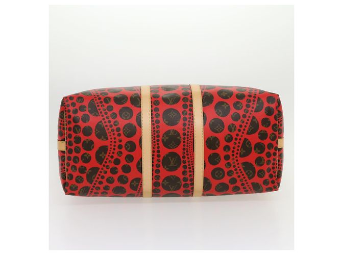LOUIS VUITTON Monogram Yayoi Kusama Keepall Bandouliere55 Borsa M40695 Auth 30515SV Rosso Monogramma - vista 5