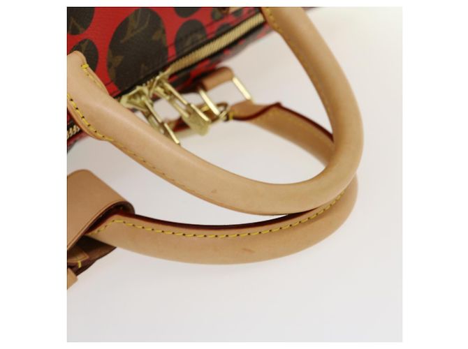 LOUIS VUITTON Monogram Yayoi Kusama Keepall Bandouliere55 Borsa M40695 Auth 30515SV Rosso Monogramma - vista 7