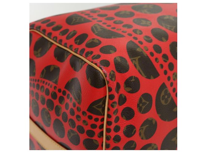LOUIS VUITTON Monogram Yayoi Kusama Keepall Bandouliere55 Borsa M40695 Auth 30515SV Rosso Monogramma - vista 9