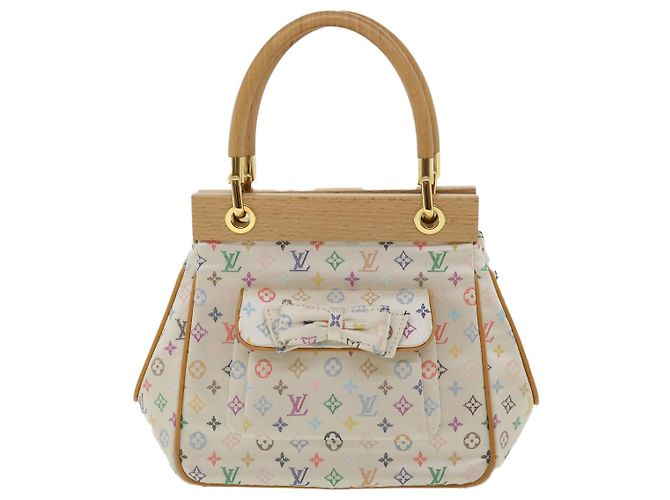 LOUIS VUITTON Borsa a Mano Abelia Monogram Multicolore Satin Bianco M92936 LV 32798SV - vista 13