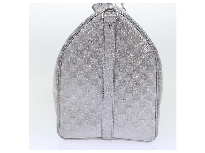 LOUIS VUITTON Borsa Keepall Bandoulière 50 Damier Glitter N58041 Auth LV 52528SV Argento - vista 3