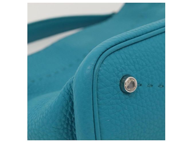 Borsa a Spalla FENDI Anna in Pelle 2way Blu Turchese Auth mr1226V - vista 10