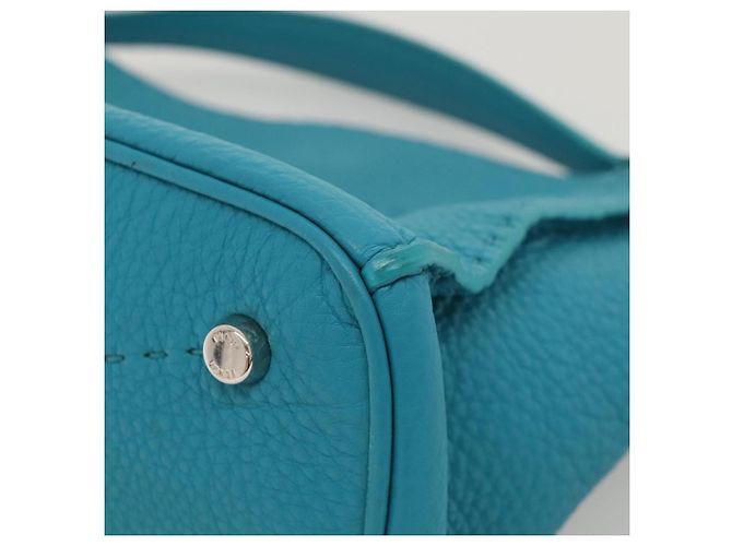 Borsa a Spalla FENDI Anna in Pelle 2way Blu Turchese Auth mr1226V - vista 15