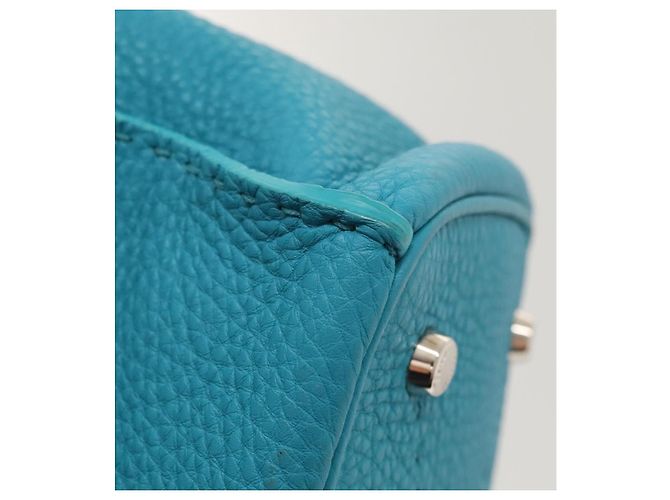 Borsa a Spalla FENDI Anna in Pelle 2way Blu Turchese Auth mr1226V - vista 17
