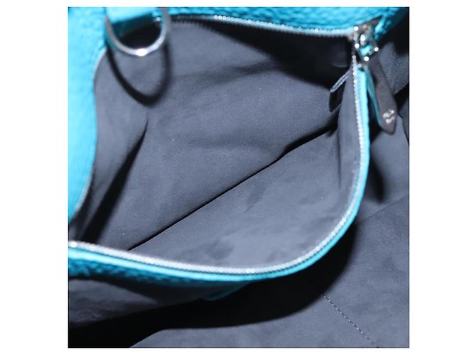 Borsa a Spalla FENDI Anna in Pelle 2way Blu Turchese Auth mr1226V - vista 22