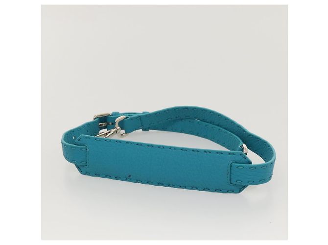 Borsa a Spalla FENDI Anna in Pelle 2way Blu Turchese Auth mr1226V - vista 24