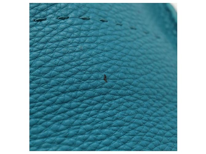 Borsa a Spalla FENDI Anna in Pelle 2way Blu Turchese Auth mr1226V - vista 5