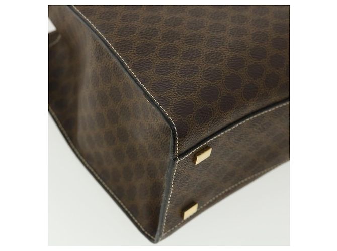 Céline Borsa a mano in tela Macadam CELINE in pelle PVC marrone Auth am3558V - vista 14