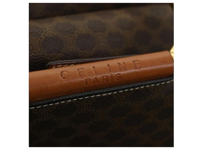 Céline Borsa a mano in tela Macadam CELINE in pelle PVC marrone Auth am3558V - vista 17