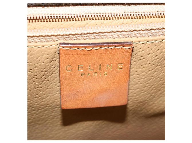 Céline Borsa a mano in tela Macadam CELINE in pelle PVC marrone Auth am3558V - vista 18