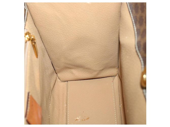 Céline Borsa a mano in tela Macadam CELINE in pelle PVC marrone Auth am3558V - vista 20