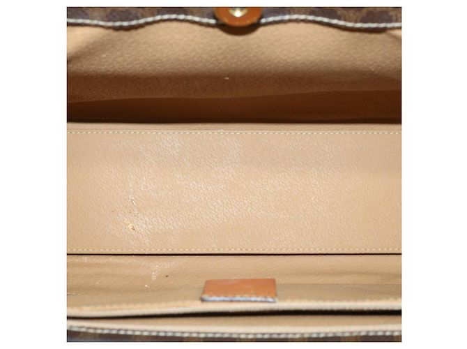Céline Borsa a mano in tela Macadam CELINE in pelle PVC marrone Auth am3558V - vista 9