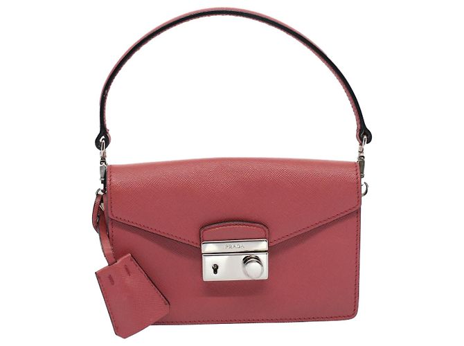 Saffiano PRADA Mini Borsa a Mano in pelle Safiano 2in1 Rosa Auth am4942V - vista 13