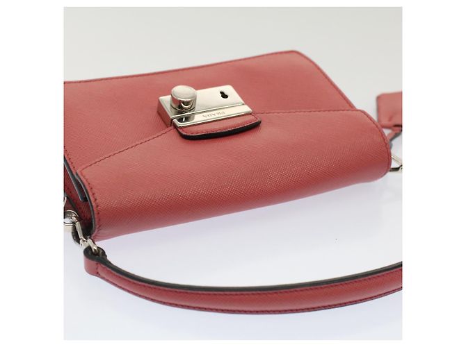 Saffiano PRADA Mini Borsa a Mano in pelle Safiano 2in1 Rosa Auth am4942V - vista 6
