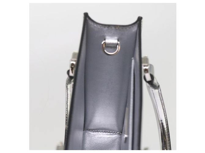 PRADA Borsa a Mano Pelle Metallica Argento Auth 59813SV - vista 23