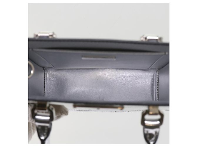 PRADA Borsa a Mano Pelle Metallica Argento Auth 59813SV - vista 9
